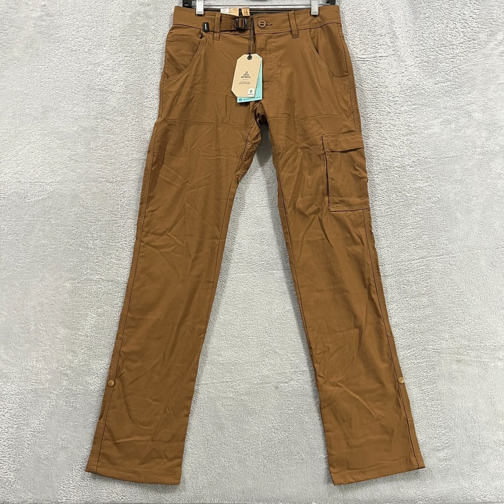 Prana Stretch Zion Slim Pant II Mens 28x32 Sepia Brown Hiking Tapered Leg New